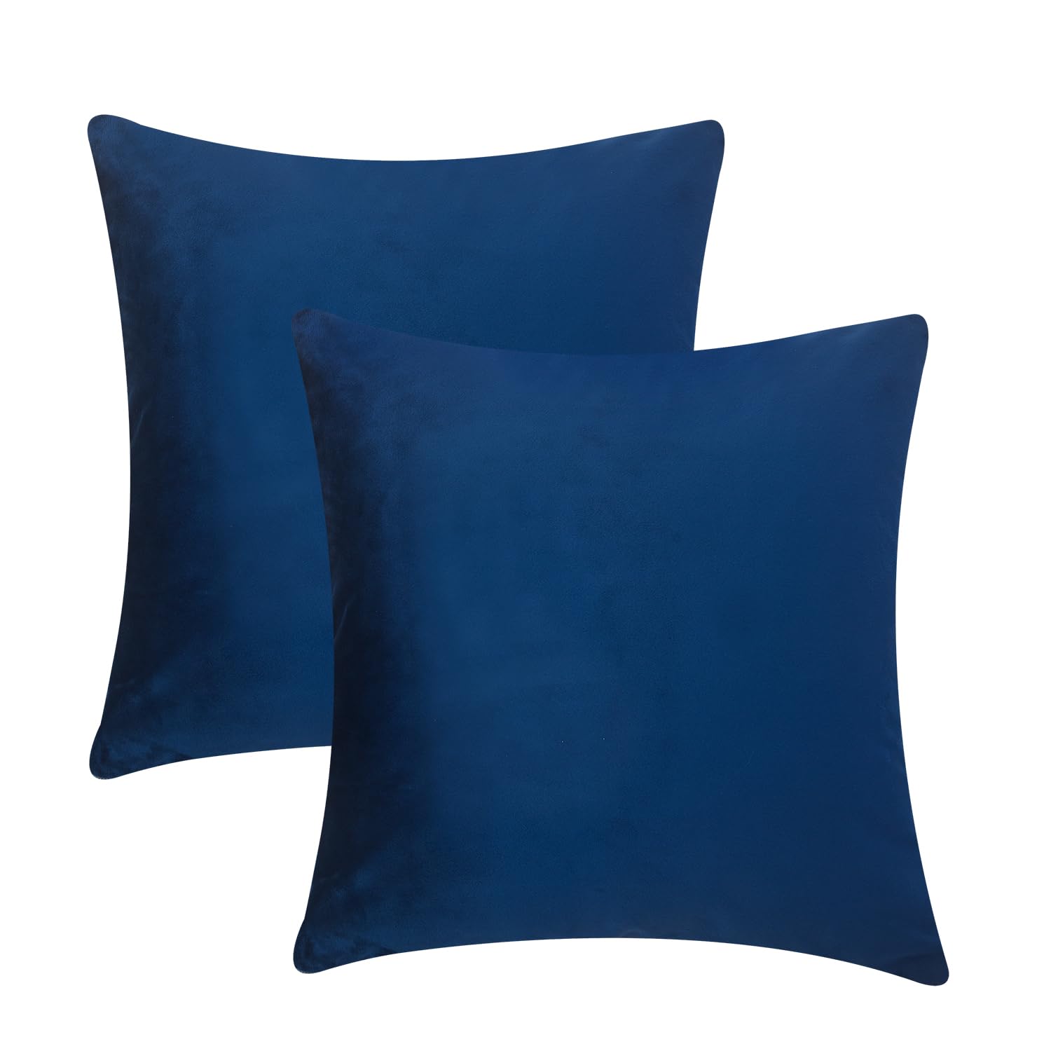 Hadi London Navy Blue Velvet Cushion Covers Set Of 2 Square Cushions Cover For Sofa Bedroom Living Room With Invisible Zipper Fit Up To 45 X 45 Cm Or 18X18 Inch Inner
