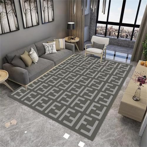 Tapis de salon durable déco gris géométrique entrée 70x140 - 2