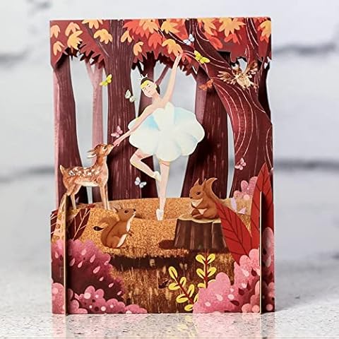 Woodland Ballerina 3D Pop Up Card Cover