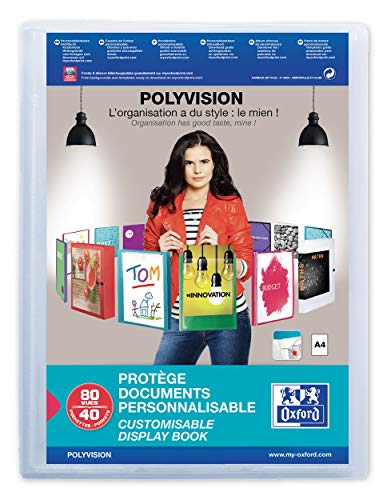 Preisvergleich Produktbild Oxford polyvision Sichtbuch A4, mit 40 eingeschweißten Hüllen, transparent, 1 Stück