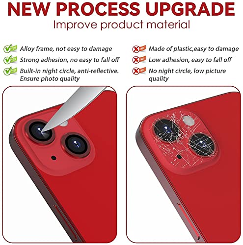 Image of Compatible for I Phone 13 13 Mini Camera Lens Protector Camera Lens Ring Protector for i Phone 13 /13 Mini (Pink)