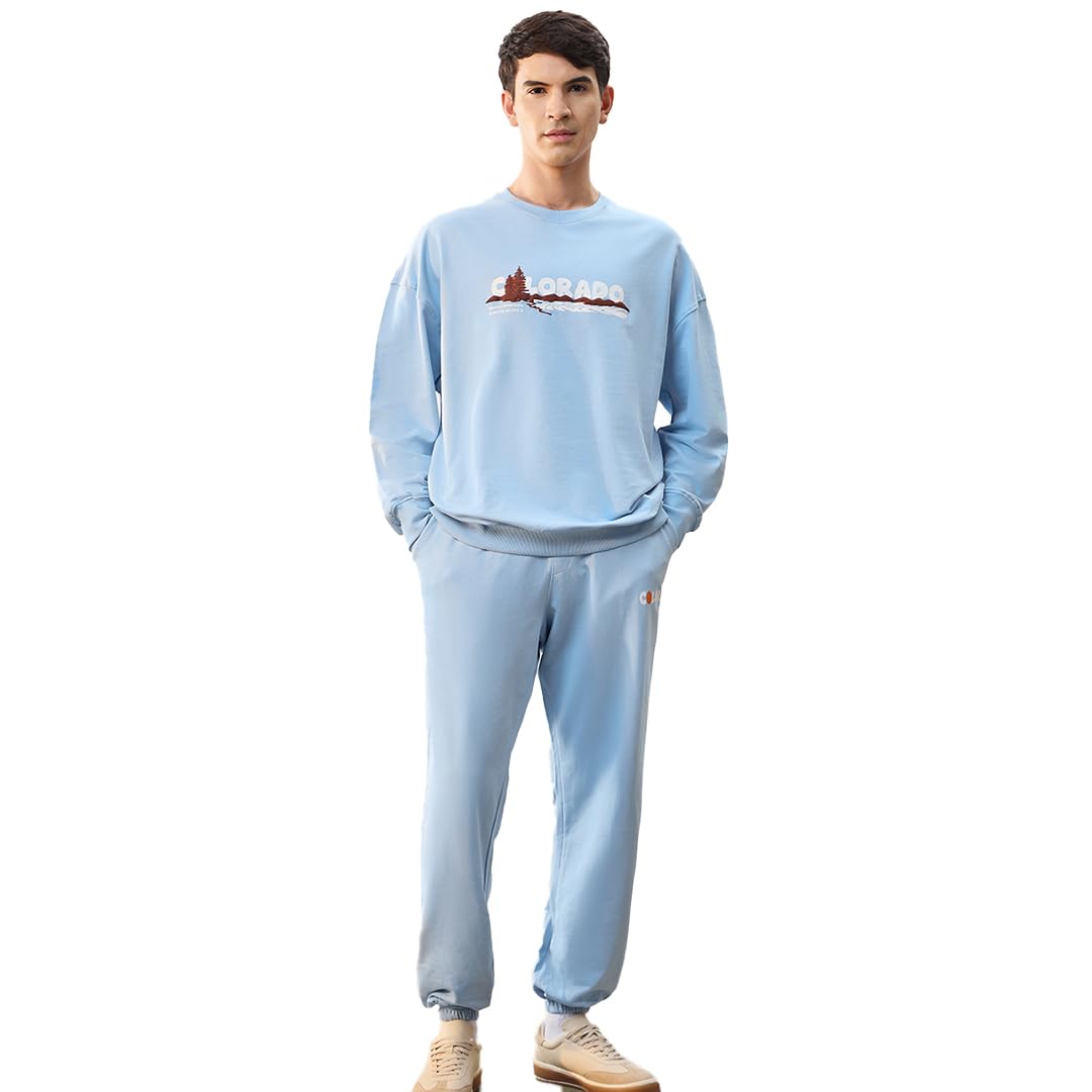 nobero Men Premium Cotton Sweatshirt-Jogger Co-ord Set(1M-LWCS-R0260-PBL5_Powder Blue_XL)-picture-14