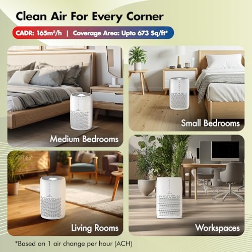 Image of Pure Air PA2 Wozoyo Air Purifier, Home&Office,4in1 Filter, PreFilter,AntiBacterial,H13 HEPA, Activated Carbon,Covers 673 ft,AHAM Verifide,Removes 99.99% PM2.5 PM10,Pet Dander,Smoke,Pollens,NightLight