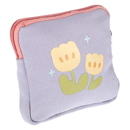 KOMBIUDA Saco De Armazenamento De Absorvente Higiênico Porta-moedas Bolsa Absorvente Menstrual Absorventes Reutilizáveis Multiuso Quadrado Bonito Viagem Simples Roxo Bolsa De Moedas Pequena