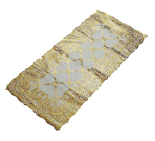 Image of Kuber Industries Table Runner Virgin Vinyl (Soft Fabric) Gold Standard (MKUKITable0058233)