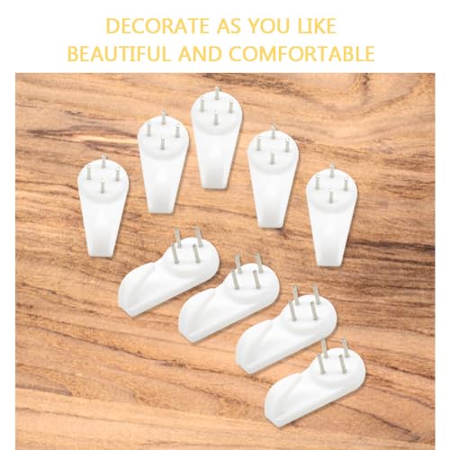 Image of 30 PCS Picture Hanging Hooks Plastic Invisible Nail Hangers Concrete Wall Hooks Hardwall Picture Hangers Picture Hook for Photo Frame Decorations (39x19x8 /XK-SL)