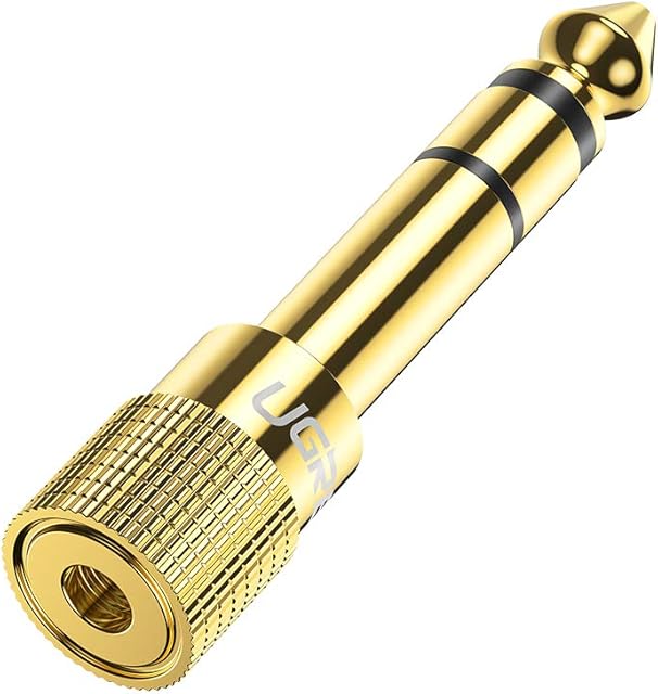 UGREEN Headphone Jack Adapter 6.35mm to 3.5mm Audio Adaptor 1/4 inch to 1/8 Aux Jack Plug Male to Female Converter for Electric Keyboard Mixer DAC Player Amplifier Speaker Earphone