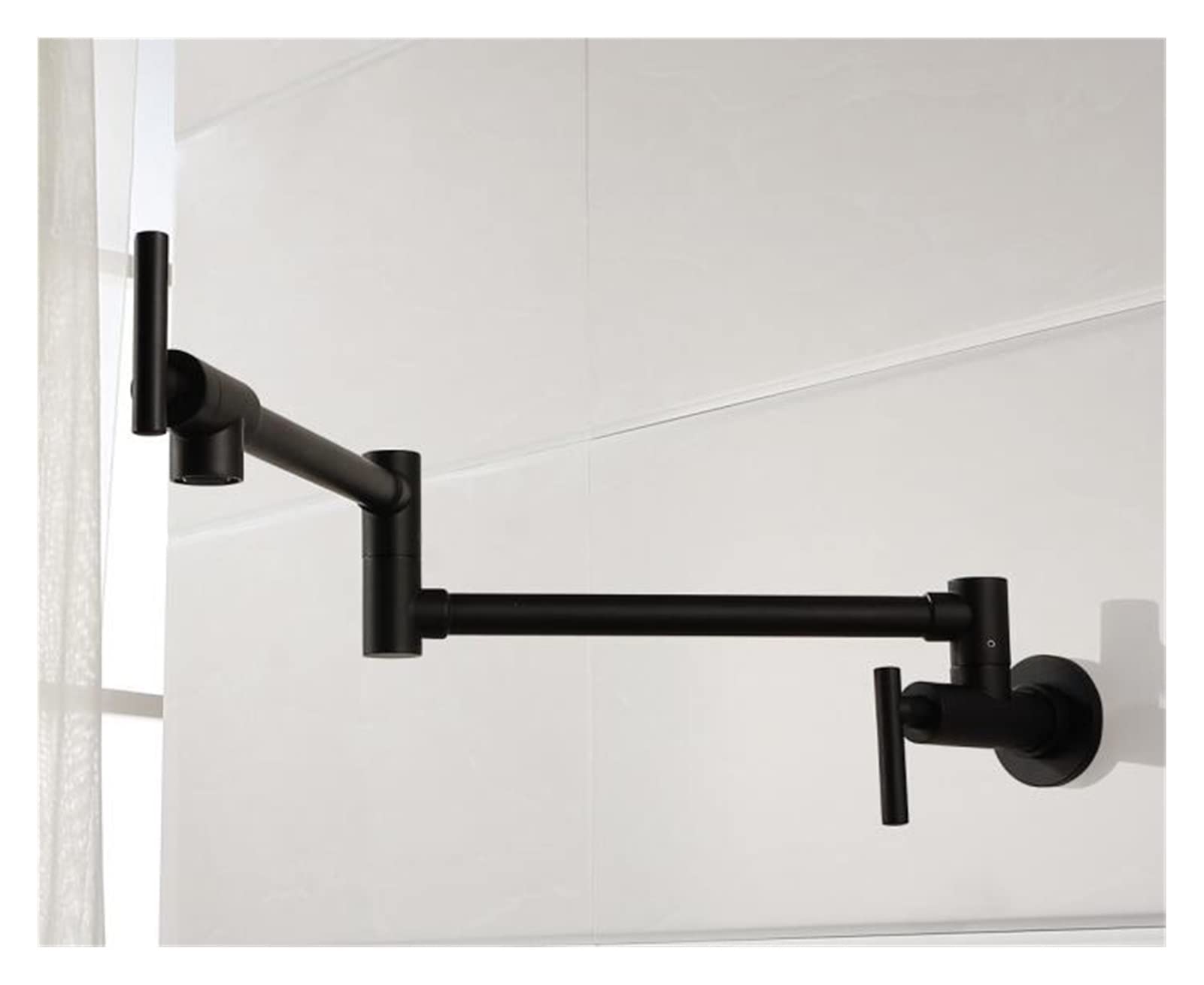 Montaje en pared para grifo de llenado de ollas Latón mate negro cocina grifo simple mango olla llenado grifo grifo swing sput wall soporte frío baño grifo Comercial de acero inoxidable
