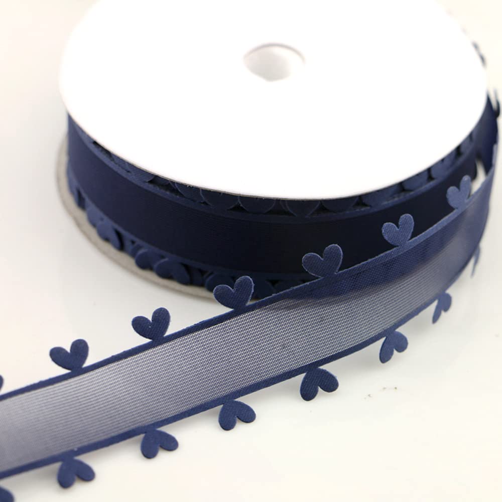 Herz Organzaband – 25 Mm X 18 M, Weiß – Polyester, Liebesmuster – Für Auto-Hochzeitsdeko, Geschenkverpackung, Schleifen, DIY-Projekte & Mehr