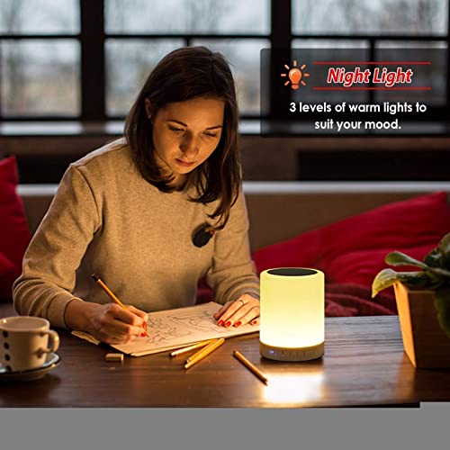 Image of Careflection Acrylonitrile Butadiene Styrene Led Touch Lamp Wireless HiFi Light, USB Rechargeable Portable Bluetooth Speaker with TWS for Festival, Camping, Different Lighting Modes-Multi-Color