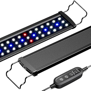 NICREW SlimLED Aquarium Light, Full Spectrum Aquarium Light for Planted and Freshwater Tanks, Fish Tank Light with Wired Timer and Extendable Brackets, 14 Watt, 43-60 cm