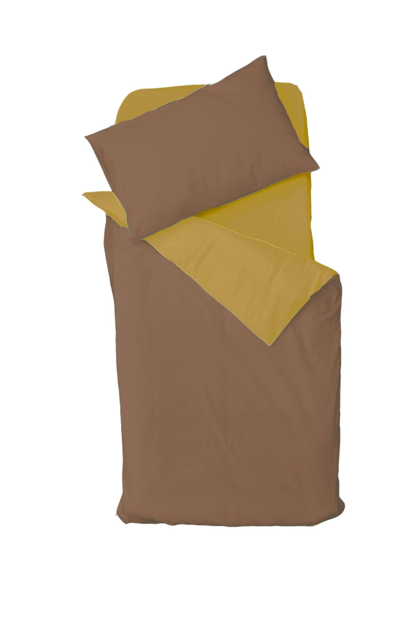 Mon PTIT Dodo – Duvet Cover 100 x 140 cm + Pillowcase 40 x 60 cm Mustard/Brown