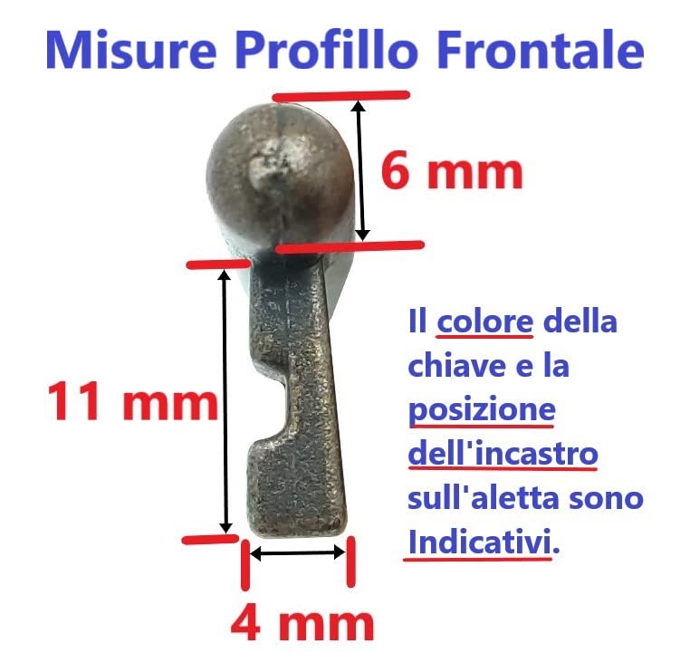 Chiave Per Serrature SOLO AGB - Numero 4, Bronzata, Diametro 6 Mm, Per Serie PATENT, CENTRO, POLARIS - Foto 8