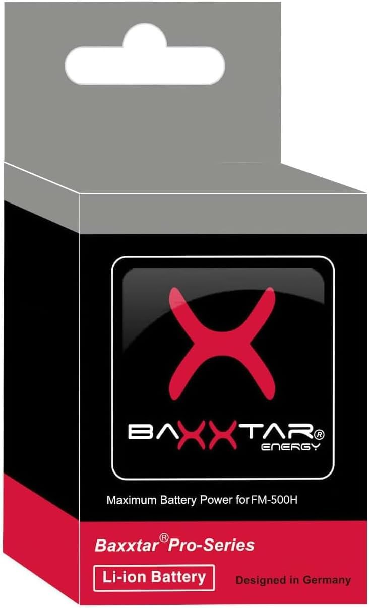 Baxxtar 2X NP-FM500H Batería 2600mAh – Repuesto para Sony NP-FM500H – para Alpha DSLR-A100 A200 A300 A350 A450 A500 A550 A560 A580 A700 A850 A900, SLT-A57 A58 A65 A77 A77II A99 A99II – Pack Doble