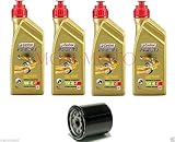  Kit de revisión 4 aceite Castrol 10W40 Power 1 + filtro de aceite Yamaha FZ6 Fazer
