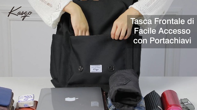 Kasgo Zaino Uomo Zaino Donna, Zaino Antifurto Zaino Porta Pc 15.6 Pollici con Porta USB di Ricarica Impermeabile Zaino Universita Zaino Scuola Zaino Casual per Viaggio Lavoro Adolescenti Nero