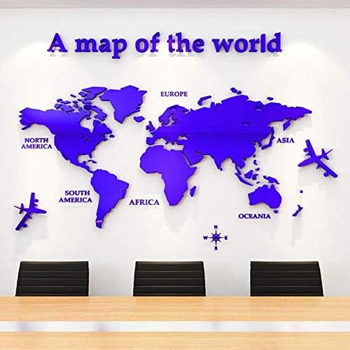 Perriberry ウォールステッカー 世界地図 壁紙 飾り シンプル ホーム リビングルーム ベッドルーム 玄関 インテリア Diy