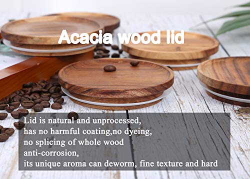 KKC Glass Tea Canisters with Wood Lids