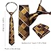 Barry.Wang Fashion Kids Necktie Checked Pre-tied Ties for Boys Pocket Square Wedding Performance School