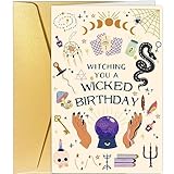 Spercy Funny Halloween Birthday Card, Pun Wicked Halloween Birthday Card, Witch Birthday Card, Witching You A Wicked Birthday