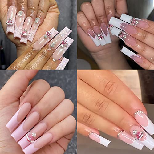 20Pcs Nail Art Charms White Pink Planet Nail Charms 3D Shiny Nail Supplies With Rhinestones Saturn Shape Nail Accessories For Women Nail Decoration Diy Design Nail Gem Crystals Jewelry #TOP3