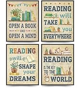 Amazon.com: ETVISO Reading Posters For Library 8x10,Book Club ...