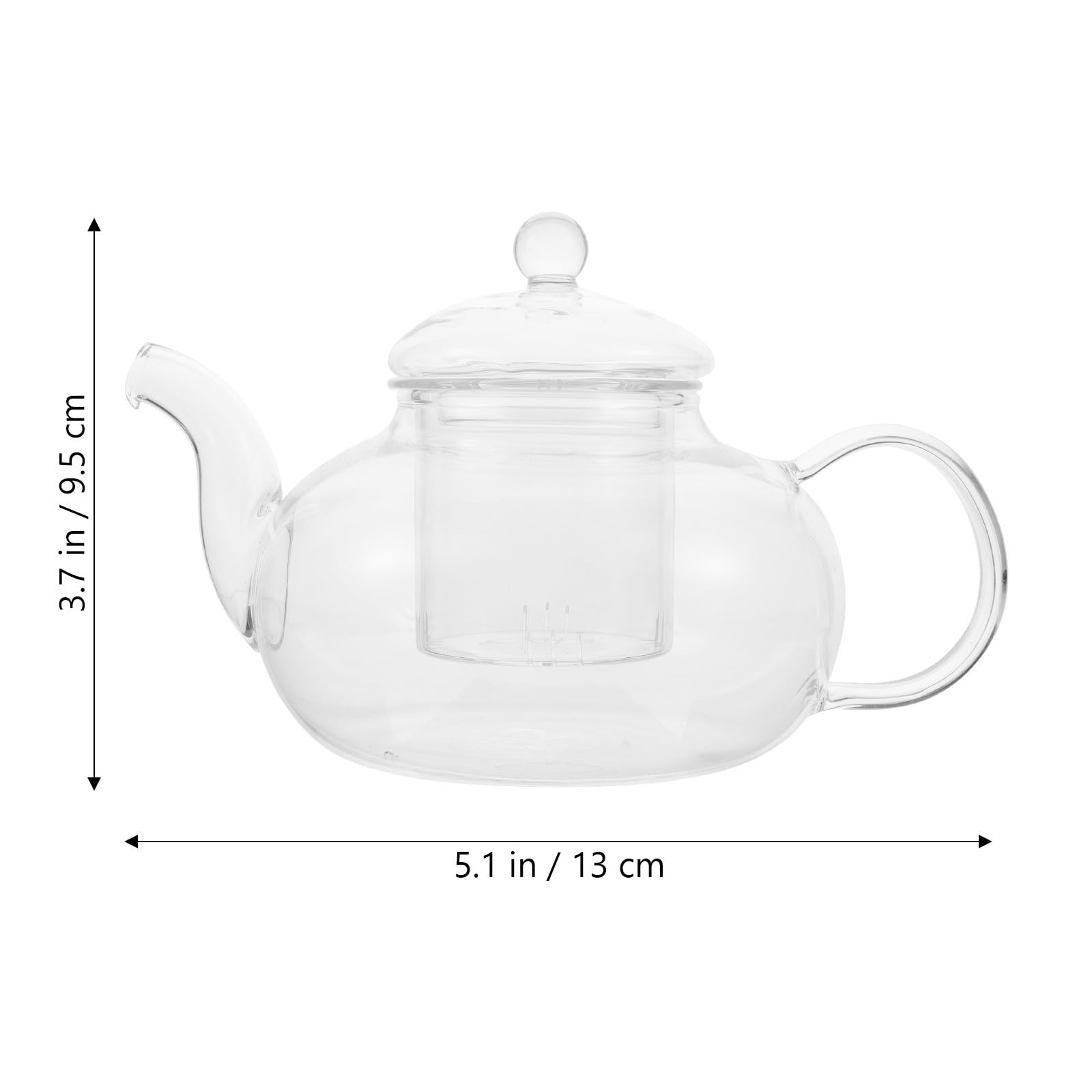 Glas Teekanne 800 ml aus Hitzebeständigem Borosilikatglas mit Verbrühschutzgriff Transparente Kleine Teekanne für Haushalt Teehaus und Restaurant