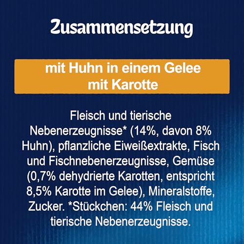 Felix Sensations Gelees Katzenfutter nass, mit Huhn und Karotte in Gelee, 26er Pack (26 x 85g)