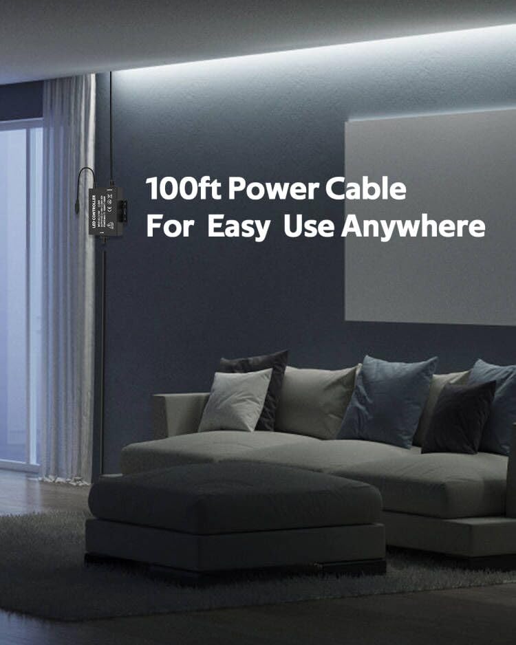 Tira de luces LED COB 100 pies luz blanca fría 110-120V miniatura 6