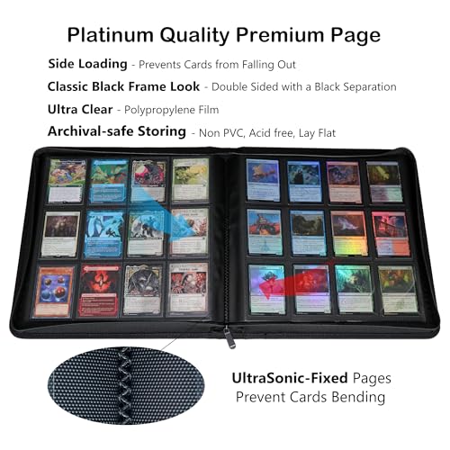 Rayvol Premium 12-Pocket Binder - Fits 1104 Trading Cards, Side Loading Ringless Collection Album for TCG and Sports Cards by Rayvol - Image 3