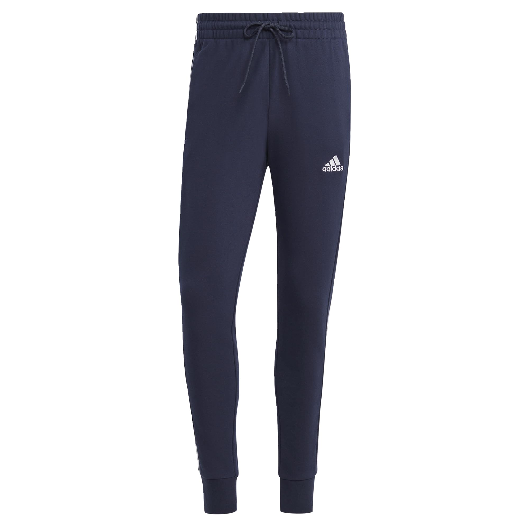 adidas Hombre Essentials French Terry Tapered Cuff 3-Stripes Pants, Legend Ink / White, XXL