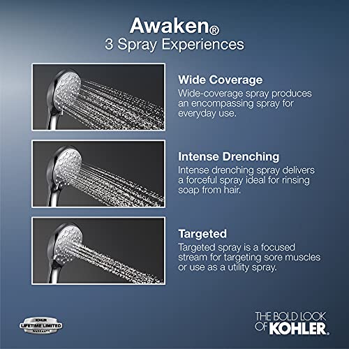 Regadera de mano KOHLER Awaken G90 2.0 Gpm multifunción miniatura 3