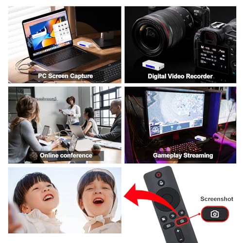 4K HDMI Video Recorder with Analog to Digital Converter, RCA/CVBS for VHS, VCR, DVR, DVD, Hi8, Mini DV, Camcorder, Cassette, Gaming Consoles, Easy to use, No PC Needed, AV to HDMI Adapter