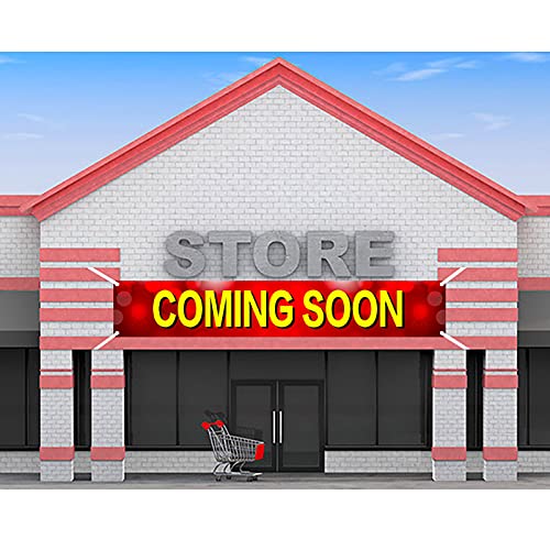 Coming Soon Banner, Coming Soon Large Sign,Outdoor Indoor Store Signs, Coming Soon Hanging Banner For New Store Advertising Marketing Flag With Bright Letters For Business, Shop, Store Display (9.8X1.6 Feet) #TOP5