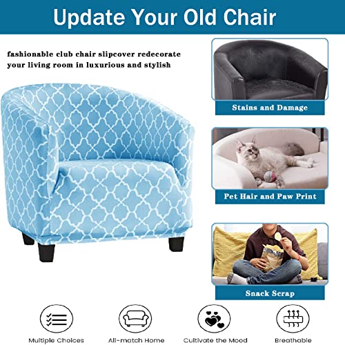 Funda de silla barril elástica lavable azul marino para comedor 6