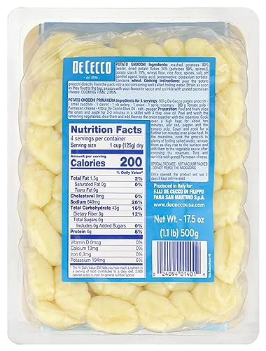 De Cecco Potato Gnocchi Pasta, 17.5 Ounces (Pack Of 12) - Thumbnail 2