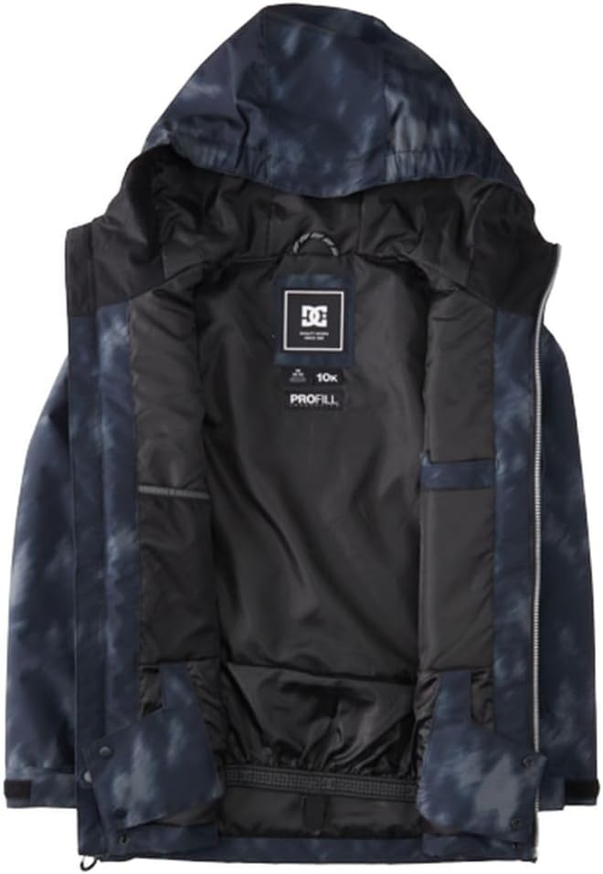 DC Shoes Youth Full-Zip Snowboard Jacket - Basis Print Youth Jacket | Black Tree Runs, 10/Small