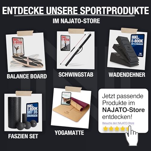 NAJATO Sports Hula Hoop Reifen Erwachsene – Fitnessreifen zum Abnehmen – 1,0 kg & 95 cm Durchmesser – Für Anfänger & Profis
