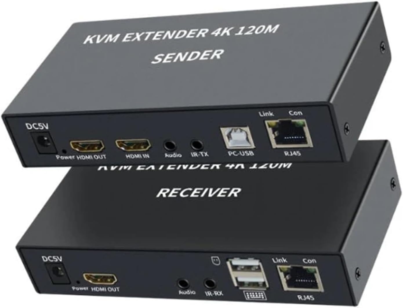 4K KVM Switch, USB KVM Extender Cat5e/6 Up to 120M Plug and Play Infrared Single Network Extender for Keyboard, Mouse, Computer Host, Laptop, PS3,4-image-38