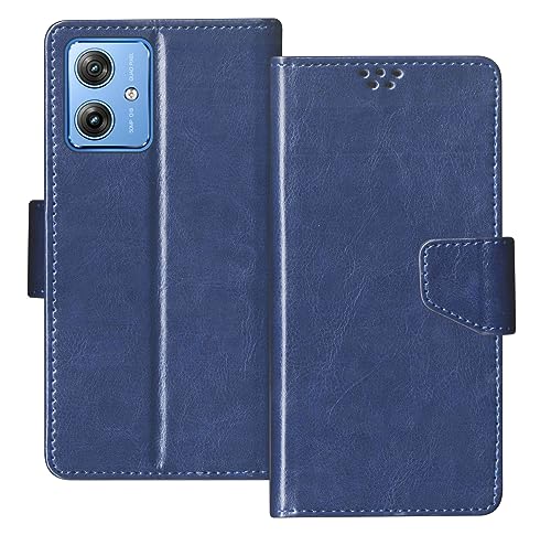 Image of SBMS Flip Cover for Motorola Moto G64 5G / G54 5G Back Cover Case with Magnatic Closure | Inbuilt Stand | Card & Money Pocket (Blue)