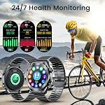 Smartwatch Fitnessuhr Uhren Armbanduhr mit Telefonfunktion: 1.42" Herren Smart Watch Bluetooth Anruf mit Schlafmonitor Schrittzähler Uhr Pulsuhr 100+ Sportmodi Fitness Armbanduhr für Android iOS – Bild 3