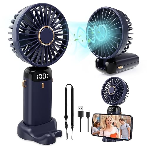 DMTIVMG 5 en 1 Ventilateur Portable Mini Ventilateur de Poche USB Rechargeable 5 Vitesses Petit Fan...