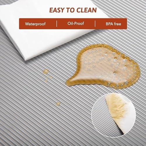 Image of ElastPro EVA Food Grade Washable Anti Slip Mat /Sheet for Fridge, Shelf Liner, Table, Kitchen Drawer mat (Line Grey, 3 Meter)