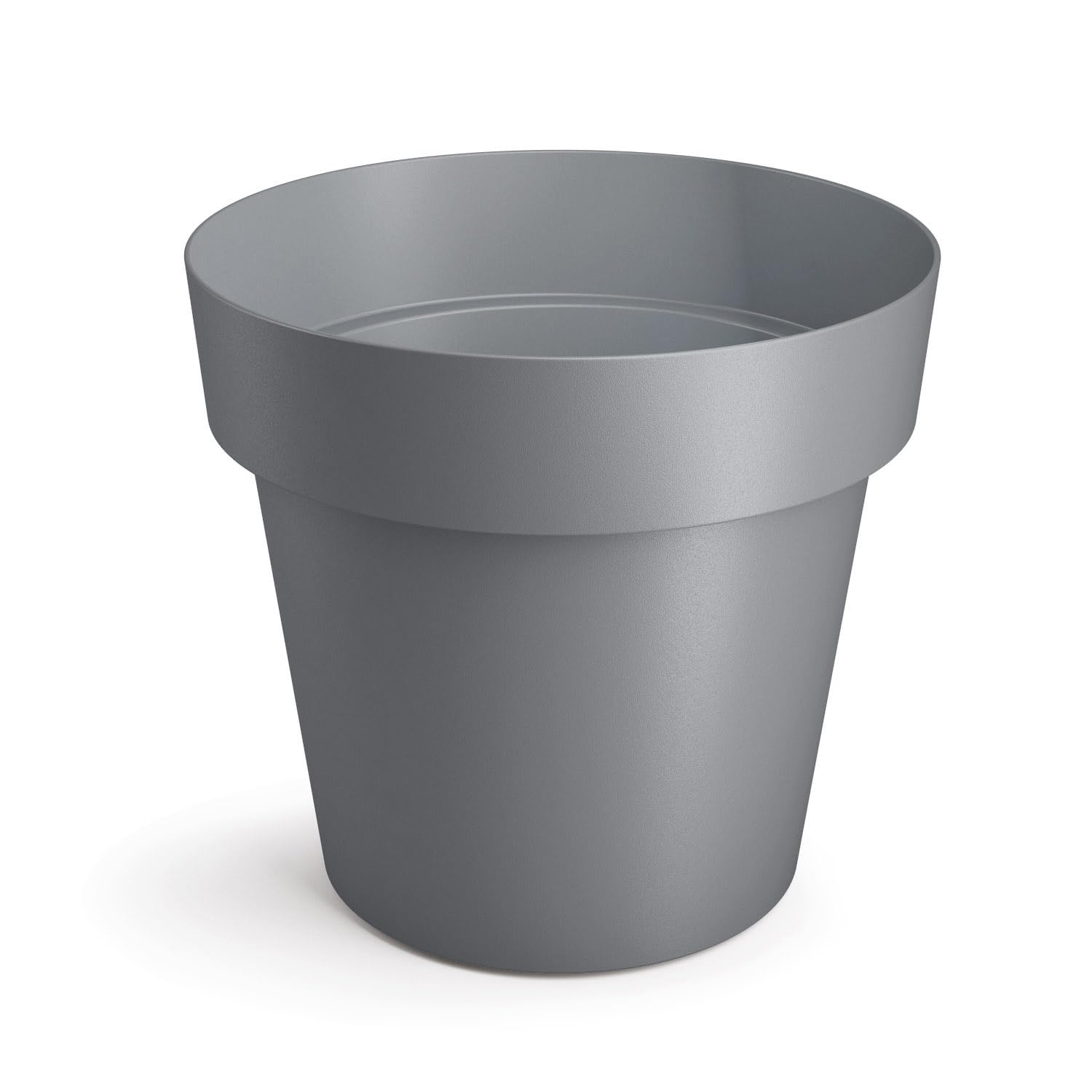 B2C Plant Pots Flower Planter 6 Colours 4 sizes Matt Plastic Pot Classic Look Home Deco Pot Plastic Lightweight (Grey Matt, 18cm)