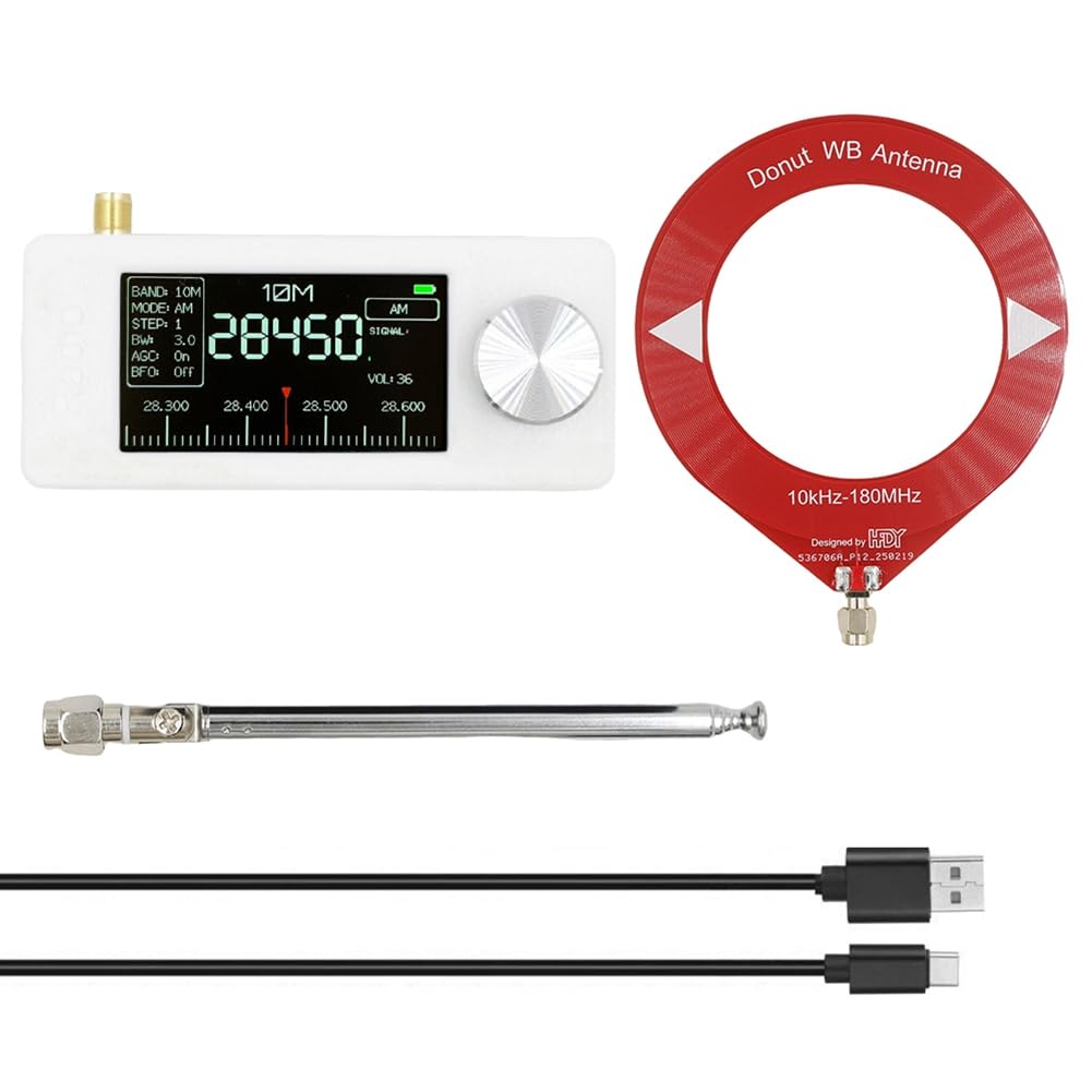 Radio de Bolsillo SI4732 con Pantalla IPS de 1,9 Pulgadas, 0,5-108 MHz, LSB, USB, Am, FM, Receptor de Radio para Todas Las Bandas, Color