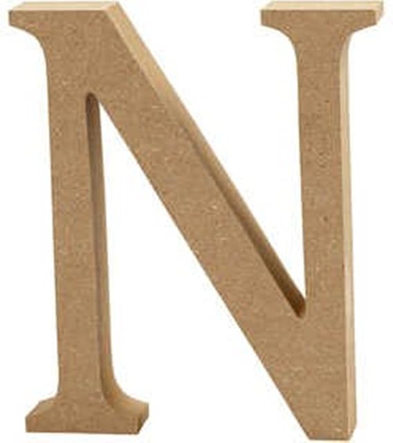 13cm Large Wooden MDF Letter Shape to Decorate - N | Wood Shapes for Crafts