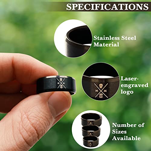 STOIC STORE UK Memento Mori Ring - Stainless Steel Skull Ring For The Practicing Stoic - Black Momento Mori Ring With Minimalist Logo Design, Pinky Ring For Men Women4