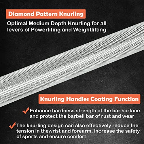 47 Inch Bar Loading 2 Inch Weight Plates Olympic Barbell Weight Lifting Bar with Two Collars Solid Iron Weighted Workout Bar 400 LB Capacity for Bicep, Tricep and Weight Lifting Exercises