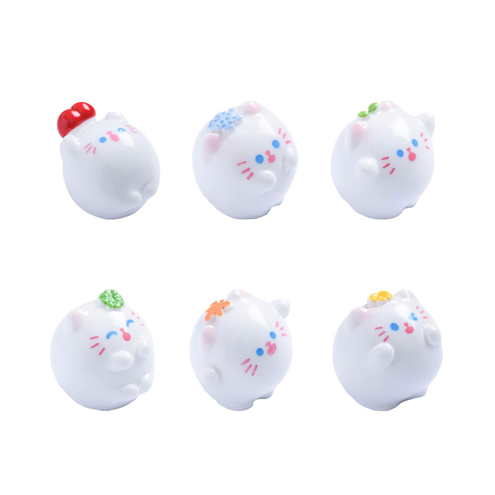 Ekoama Minisature Cats Statue Garden Decors Resin Cats Figurines Toy Minis Cake Toppers for Birthday Party Decoration Supplies