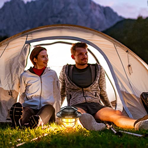 Fzh Led Camping Lantern Rechargeable, 4 Modes Infinitely Dimmable Light，Hanging Retro Light, Battery Powered Ipx4 Waterproof Portable Outdoor Tent Electric Lamp - 2 Pack #TOP5